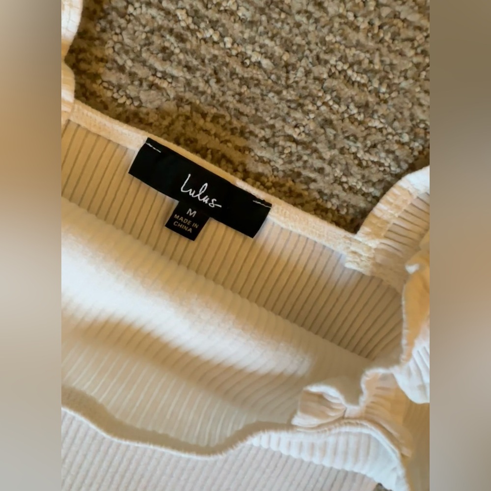 LULUS Ribbed Ruffle Strap Bodysuit - Picture 3 of 4